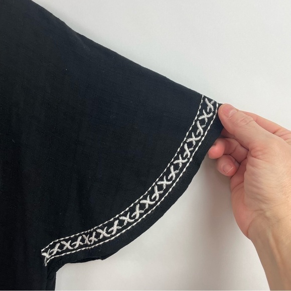 Anthropologie THML Shift Dress Black Floral Festival Bohemian Festival Peasant S - Picture 5 of 14